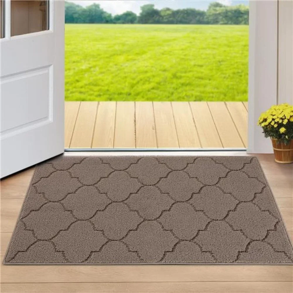 24x36, Non-Slip Absorbent Resist Dirt Door Mats, Machine Washable, Beige